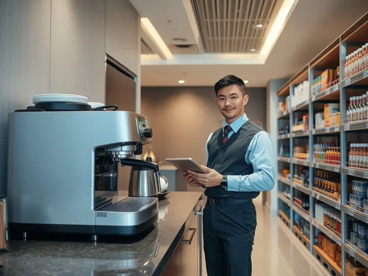酒店咖啡机保养服务现场